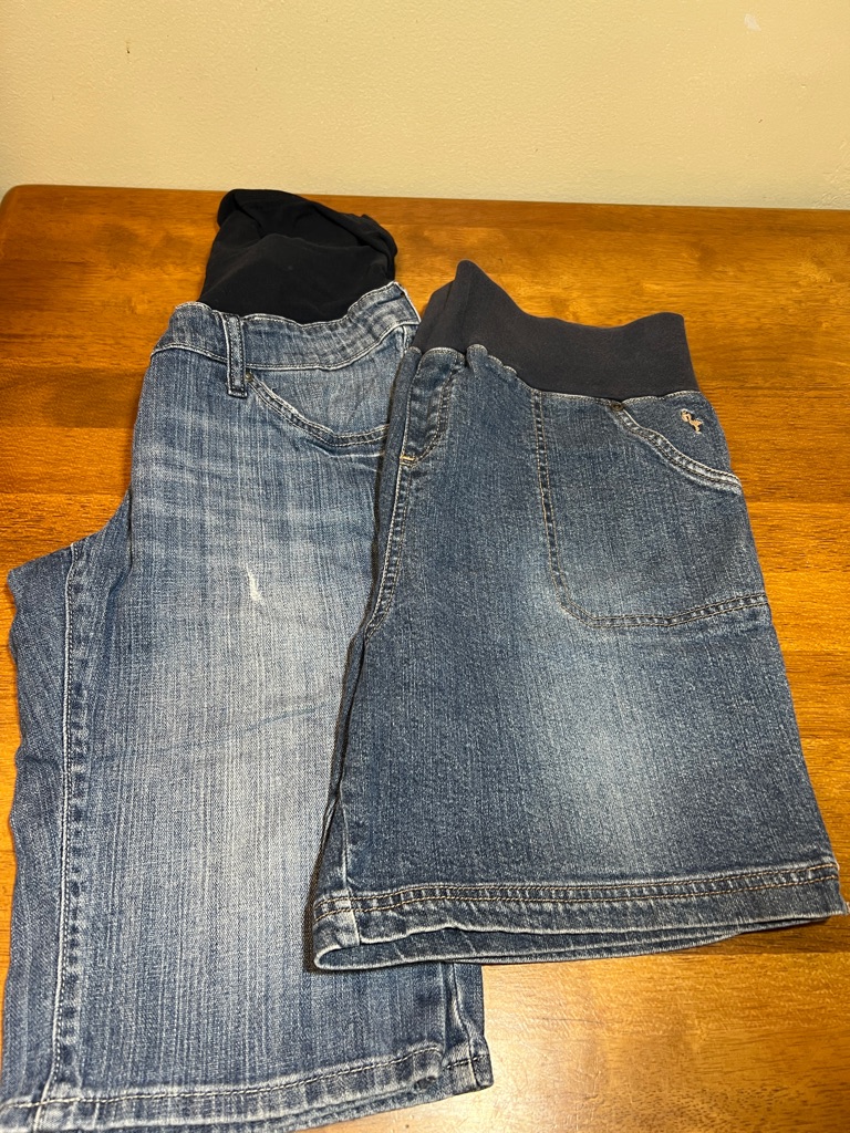 Maternity Denim Bermuda Shorts - Blue Size Small